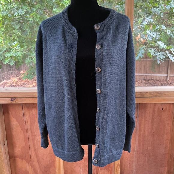 Rapaki Mahana Vintage Grey Wool Cardigan Sweater Hand Knitted Size M-L - Picture 5 of 10
